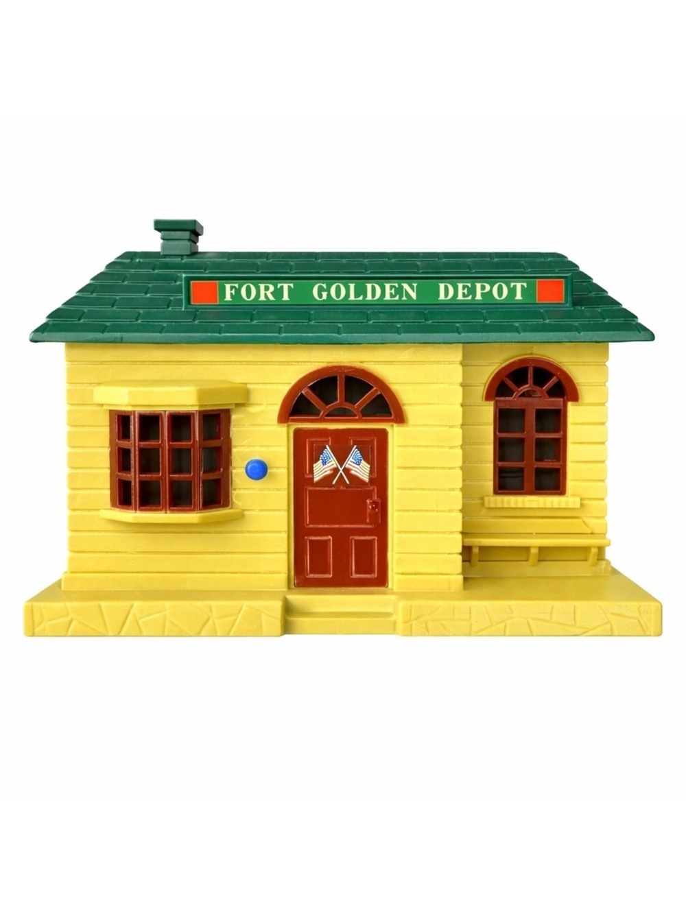 Vintage Geoffrey Inc Golden Depot Train Building